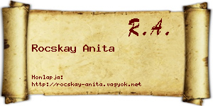 Rocskay Anita névjegykártya